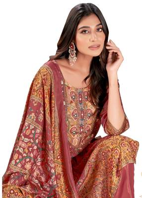 Maroon Colour Ethnic Readymade Digital Print Salwaar Kameez 3