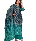 Blue Colour Ethnic Readymade Digital Print Salwaar Kameez