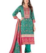 Teal Colour Ethnic Readymade Digital Print Salwaar Kameez