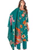 Sky Blue Colour Ethnic Readymade Digital Print Salwaar Kameez