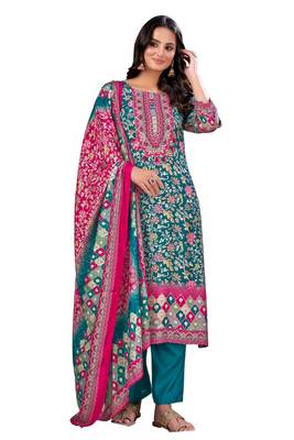 Sky Blue Colour Ethnic Readymade Digital Print Salwaar Kameez 1