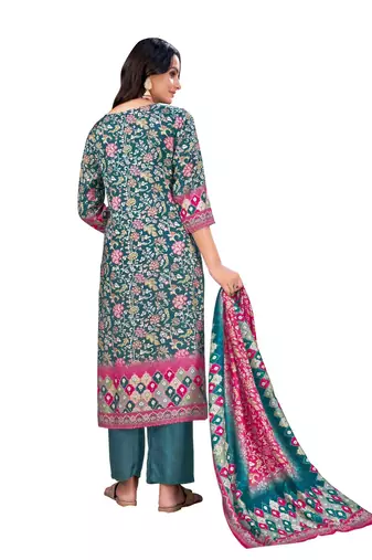 Sky Blue Colour Ethnic Readymade Digital Print Salwaar Kameez
