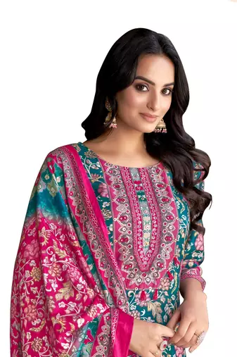 Sky Blue Colour Ethnic Readymade Digital Print Salwaar Kameez