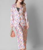 Textile cloth women's multi color printed cotton silk co ord set