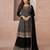 Heavy Zari Work Designer Palazzo Dress In Girlish Black Colour