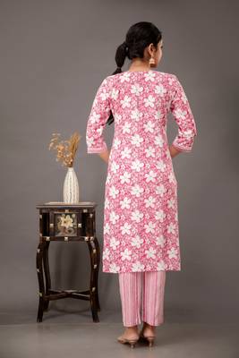 Floral Printed Pink Colour Resham Work Readymade Salwar Kameez 2