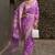 Kimisha women's purple silk woven saree with unstitched blouse piece