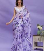  Purple Floral Printed Girlish Saree