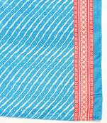 Women's Sky Blue Printed Cotton Kurti With Foil Printed Dupatta Set