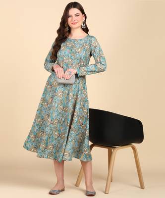 Multicolor Printed Cotton Round Kurta 1