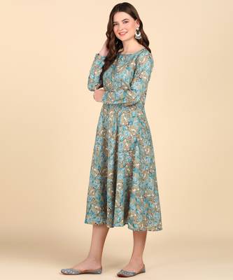 Multicolor Printed Cotton Round Kurta 3