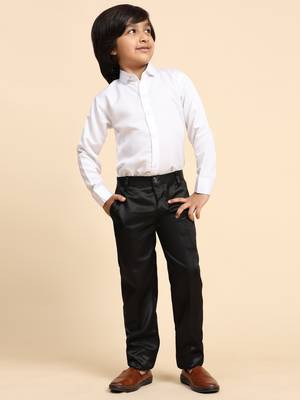Black Plain Cotton 3 Piece Suit Set for Boys 3