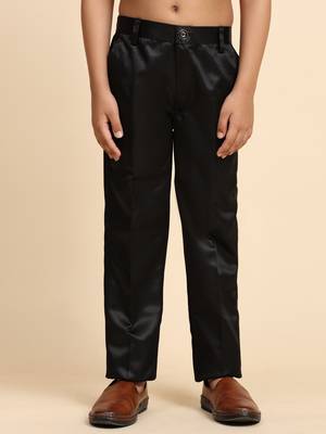 Black Plain Cotton 3 Piece Suit Set for Boys 8