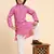 Pink Cotton Kurta Pajama Set for Boys Kids Ethnic Wear with Embellished Design