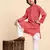 Red Cotton Kurta Pajama Set for Boys Kids Ethnic Wear with Embellished Design