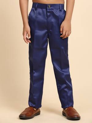 Royal Blue Embellished Cotton 3 Piece Suit Set for Boys Party,Wedding Outfits 6