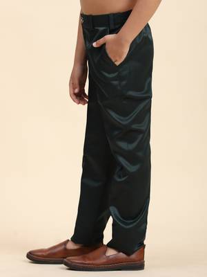 Dark Green Embellished Cotton 3 Piece Suit Set for Boys Party, Wedding Outfits 9