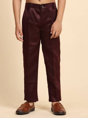 Maroon Embellished Cotton 3 Piece Suit Set for Boys Party,Wedding Outfits 7