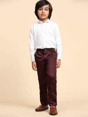Maroon Embellished Cotton 3 Piece Suit Set for Boys Party,Wedding Outfits 8