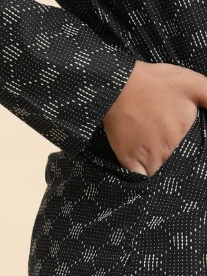 Black Mirror work Cotton Kurta Pajama set for Boys Ethnic Wear 5
