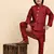 Maroon Silk Kurta Pajama Set for Boys Kids Ethnic Wear with Embellished Design