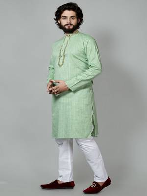 Mirror & Stripe Work kurta and Pajama set 1