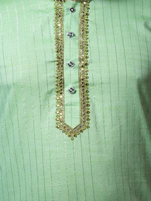 Mirror & Stripe Work kurta and Pajama set 4