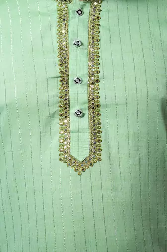 Mirror & Stripe Work kurta and Pajama set