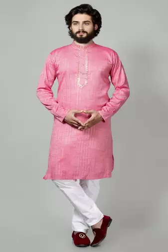 Mirror & Stripe Work kurta and Pajama set