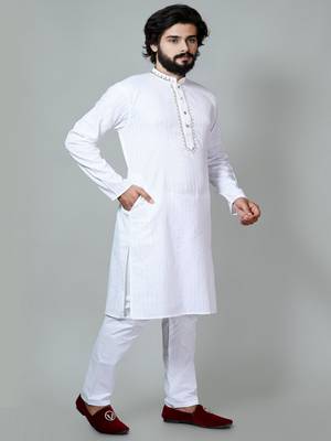 Mirror & Stripe Work kurta and Pajama set 1