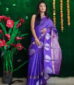 BLUE STUNNING PRETTY SILK SAREE