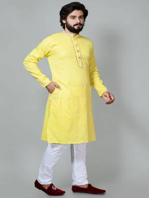 Mirror & Stripe work Kurta and Pajama set 1