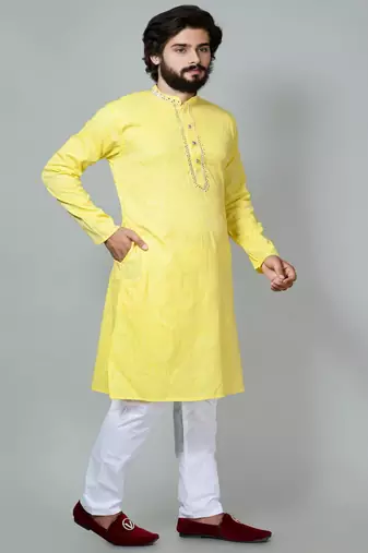 Mirror & Stripe work Kurta and Pajama set