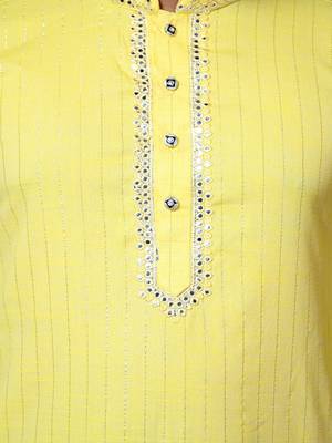 Mirror & Stripe work Kurta and Pajama set 4