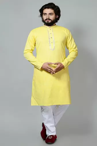 Mirror & Stripe work Kurta and Pajama set