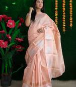 CREAM STUNNING PRETTY SILK SAREE