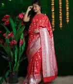 RED CLASSY PRETTY SILK SAREE