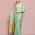 Elora tissue linen plain chanderi designer saree for women (sea green)