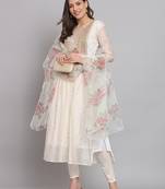 Vredevogel women kurta and leggings duppata set chanderi modal butti