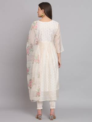 Vredevogel women kurta and leggings duppata set chanderi modal butti 2