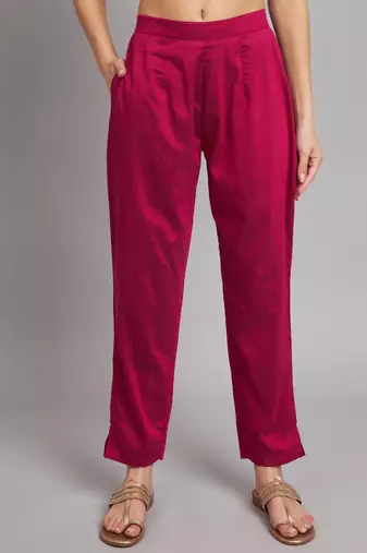   women kurta and trousers pant set silk blend