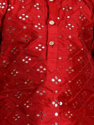 Embroidery Mirror Work kurta and Patiala set for boys 4