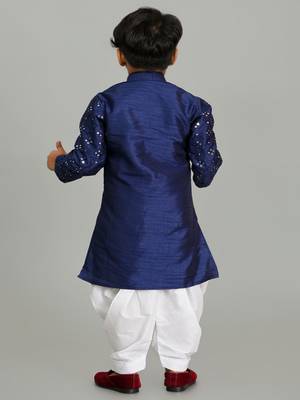Embroidery Mirror Work kurta and Patiala set for boys 2