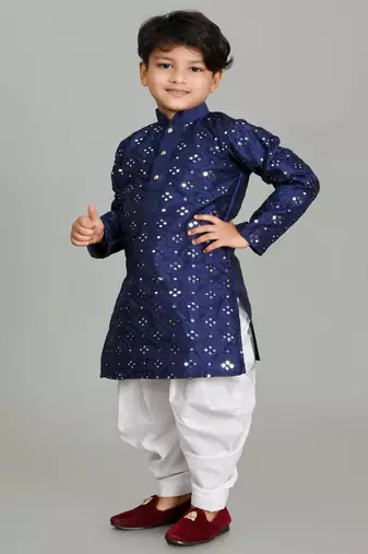 Embroidery Mirror Work kurta and Patiala set for boys