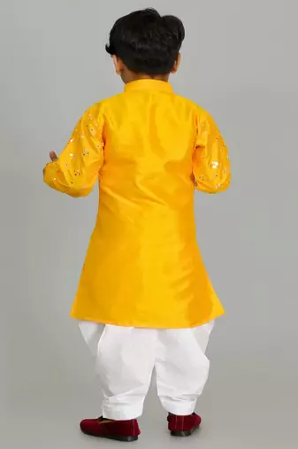 NFC CREATION Embroidery Mirror Work kurta and Patiyala set for boys
