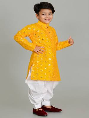NFC CREATION Embroidery Mirror Work kurta and Patiyala set for boys 3
