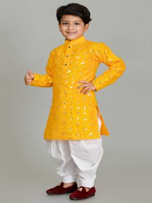 NFC CREATION Embroidery Mirror Work kurta and Patiyala set for boys 1