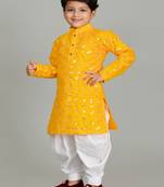 NFC CREATION Embroidery Mirror Work kurta and Patiyala set for boys