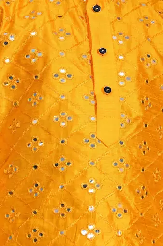 NFC CREATION Embroidery Mirror Work kurta and Patiyala set for boys