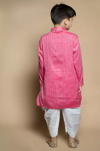 NFC CREATION High-Quality Stripe Mirror Kurta and Patiyala set for boys